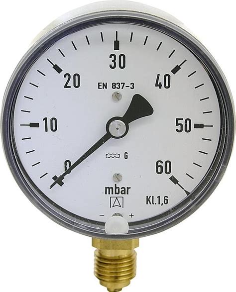 Kapselfeder Manometer 63mm DN8 1 4 0 100 Mbar