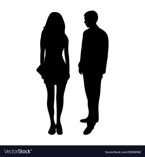 Silhouettes Of A Man And Woman Royalty Free Vector Image