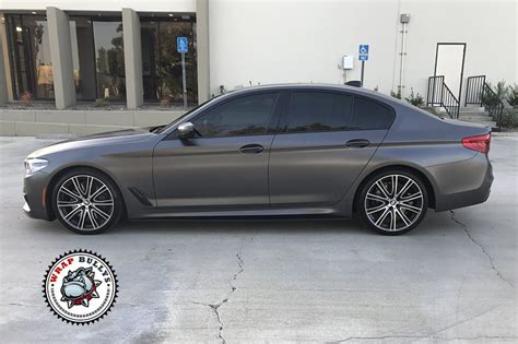 Sublime Transformation 3m Satin Dark Gray Elevates The Bmw 550i Wrap Bullys