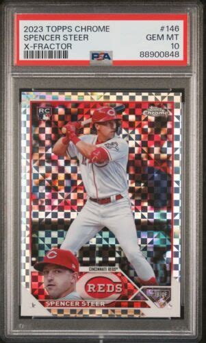 Topps Chrome Spencer Steer X Fractor Psa Rc Reds Ebay