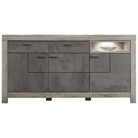 Landscape Sideboard Eichefarben Dunkelgrau Granada Holzwerkstoff