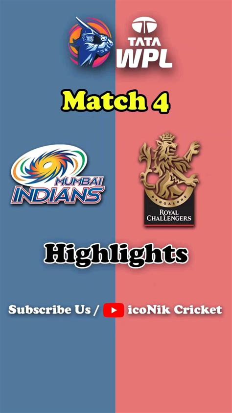 Mumbai Indians Women Vs Royal Challengers Bangalore Women Wpl 2023