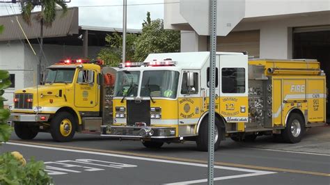 Honolulu Fire Dept Engine Reserve Tanker Responding Youtube