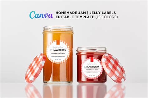 Printable Jar Sticker Labels, Strawberry Jam Labels, Jelly Labels ...