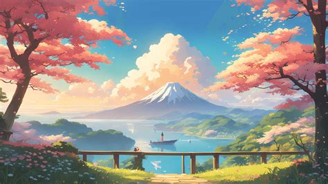 K Hd Wallpaper Ghibli Inspired Anime City At Golden Hour Artofit