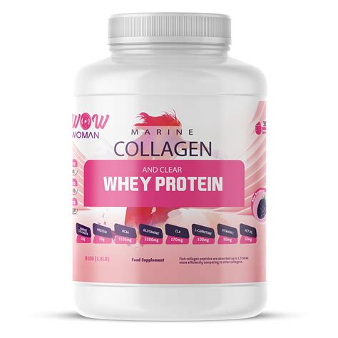 Wow Woman Marine Collagen And Clear Whey Protein Blue Raspberry 18