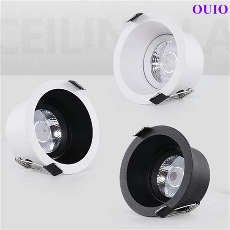 Recessed Dimmable Frameless Anti Glare LED Downlights 7W 9W 12W 15W 18W