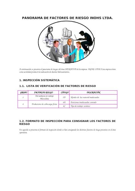 Doc Panorama De Factores De Riesgo Caso Especifico Dokumen Tips