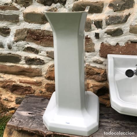 Antiguo Lavabo Con Pie Pedestal Marca Roca 1940 Comprar Utensilios