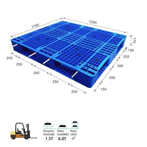 Heavy Duty Four Way Entry Grid Surface Double Faced Hdpe Plastic Pallet