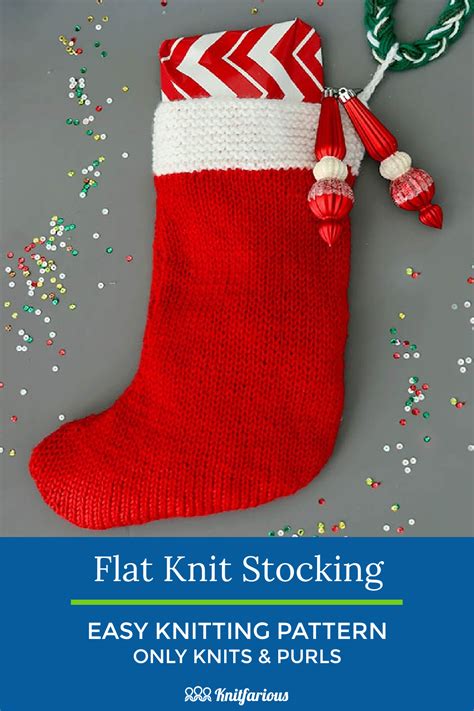 Flat Knit Stocking Knitting Pattern Christmas Stocking Pattern