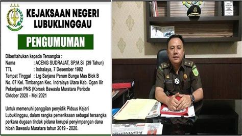 Kasus Dana Hibah Bawaslu Muratara Tersangka Aceng Sudrajat Mangkir 3