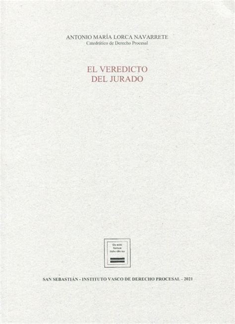 Libro El Veredicto Del Jurado 9788412375930 Lorca Navarrete