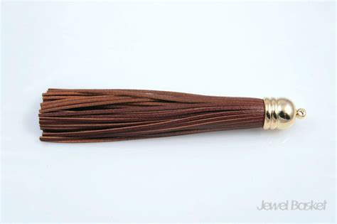 1pcs Chestnut Color Genuine Leather Tassel With Gold Cap Etsy