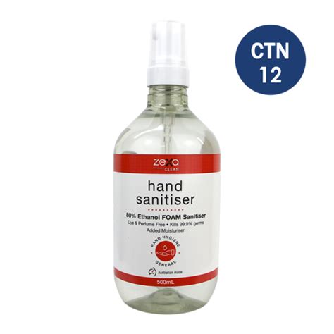 9 730 00500 Zexa Hand Sanitiser 80 Ethanol 500ml Ctn 12 Zexa