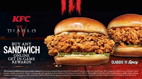 KFC USA Chicken Sandwiches Unlock Diablo IV In-Game Rewards