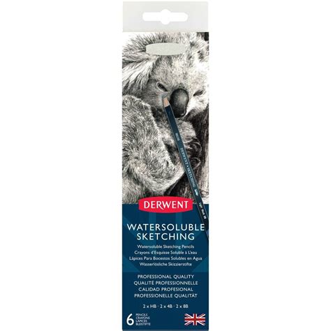 Derwent Water Soluble Sketching Pencils 6 Pack Hobbycraft