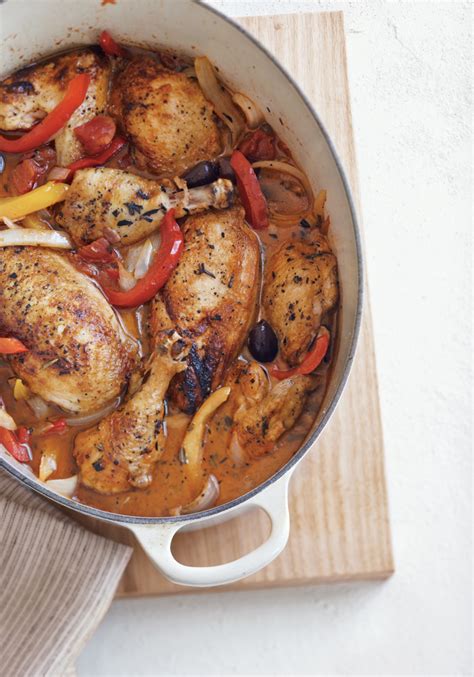 Braised Chicken With Peppers Olives Capers Williams Sonoma Taste