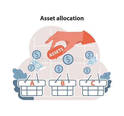 Asset Allocation Concept Flat Vector Illustration Stock Vector