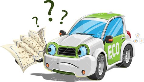 Electric Car Cartoon Character Set / Lost | GraphicMama