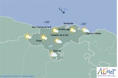 Previsión meteorológica en Cantabria martes día 8