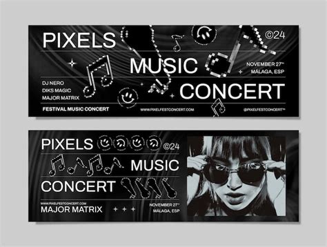 Plantilla De Banner Horizontal De Concierto En Vivo Vector Gratis