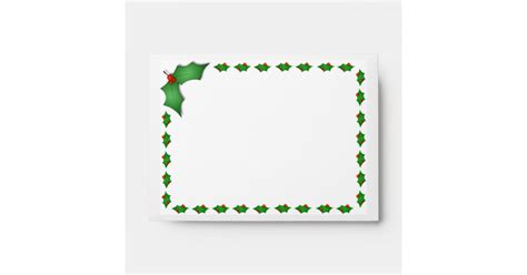 Christmas Holly Border Envelope