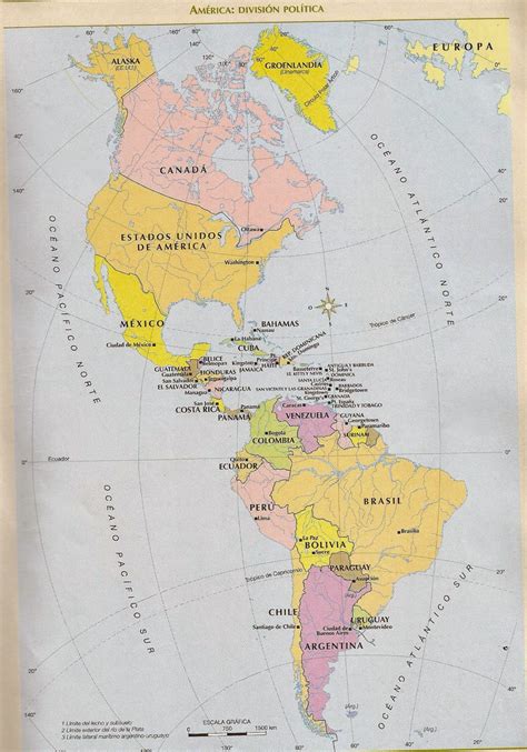 28 Hermoso Mapa De America Con Division Politica Y Nombres Images