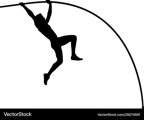 Male athlete pole vaulter in pole vault Royalty Free Vector