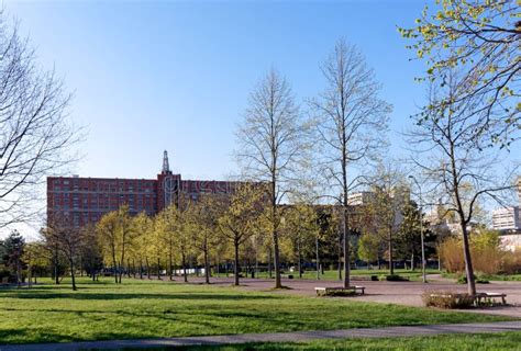 The Cormailles Park In Ivry Sur Seine City Stock Image Image Of