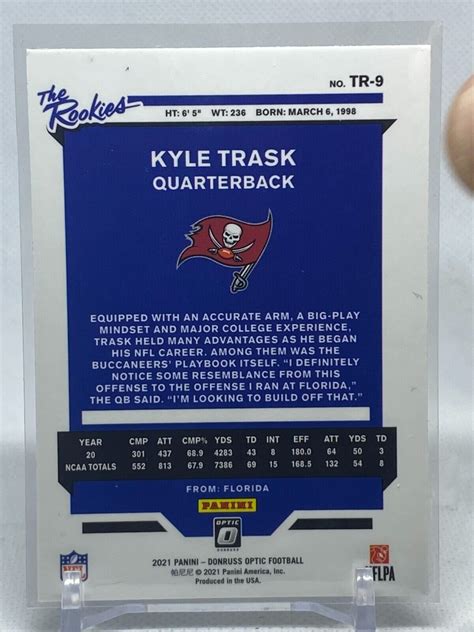 Donruss Optic The Rookies Tr Kyle Trask Tampa Bay Bucs Ebay