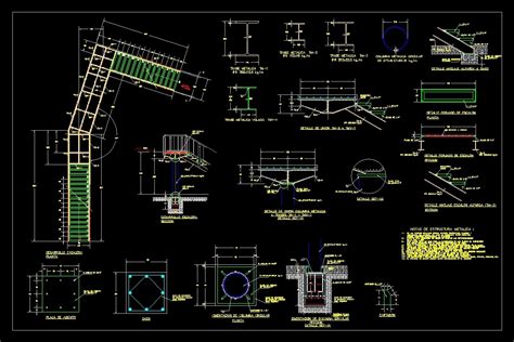 Structuring Bridge Pedestrian Dwg Detail For Autocad Designs Cad