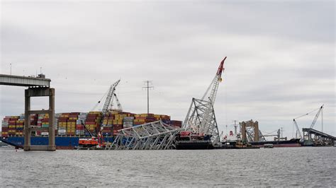 Baltimore Bridge Explosion Partial Demolition To Free Cargo Ship After Francis Scott Key Bridge