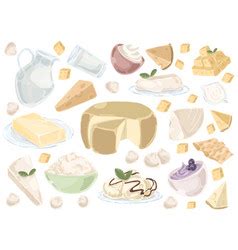 Dairy Products Food Set Royalty Free Vector Image