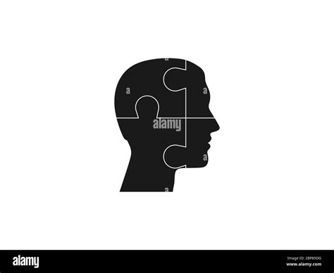 Human Head Puzzle Icon Vector Illustration Flat Design Stock Vector