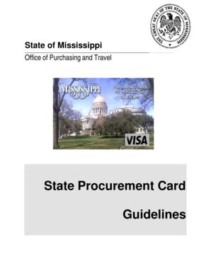 Fillable Online Mde K Ms Dfa State Procurement Card Guidelines