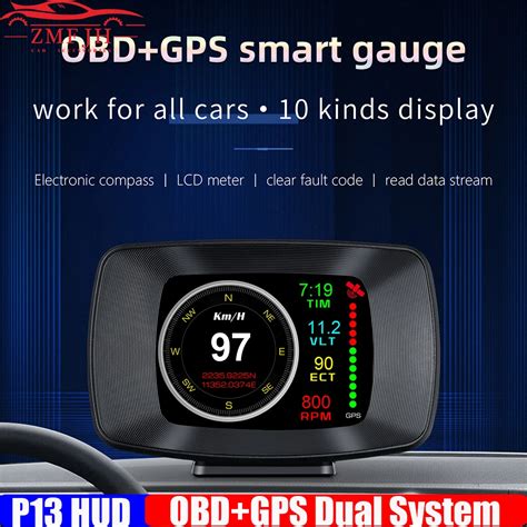 P Hud Obd Gps Head Up Display Speedometer Oil Press Water Temp Turbo