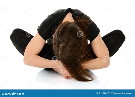 Yoga Asana Bound Angle Pose Baddha Konasana Butterfly Pose Stock Photo