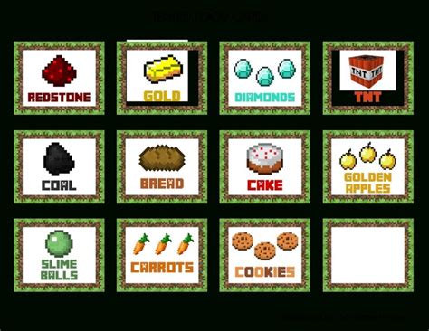 Free Minecraft Food Label Printables