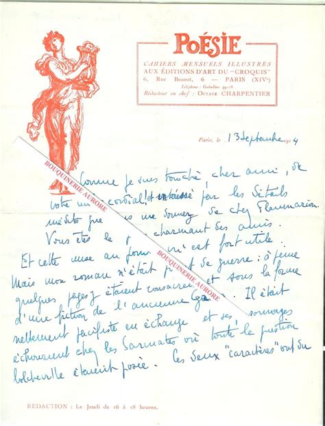 Lettre Autographe Sign E De Pierre Paraf Journaliste Homme De Radio