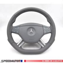 Volant Aplati Gris Cuir Multifonction Mercedes ML W164 Avec DSG Airbag