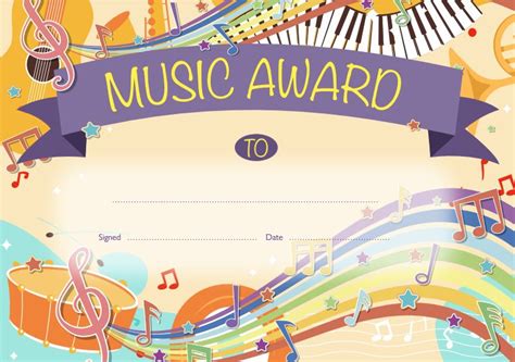 6169 Music Award Certificate 50 Per Pack School Merit Solutions