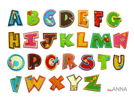 Applikation Buchstabe Gesticktes Alphabet Aufbügelbuchstaben