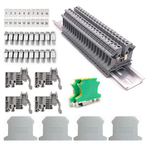 Dajasd Kit De Bornier Universel Kit De Borniers De Rail Din Borniers