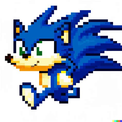 Sonic The Hedgehog In The Style Of Retro Pixel Art Dalle Openart