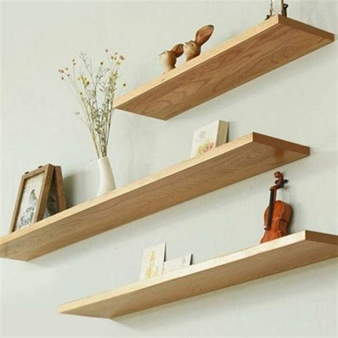 Jual Floating Shelf Natural Ambalan Rak Dinding Kayu Jati Belanda Cm