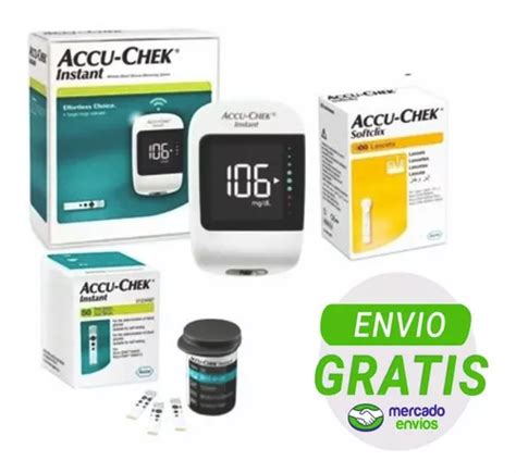 Glucómetro Accu Chek Instant S 50 Tiras 100 Lancetas Cuotas sin