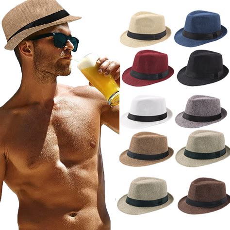 LEAQU Summer Straw Fedora Hat Short Brim Beach Sun Philippines Ubuy