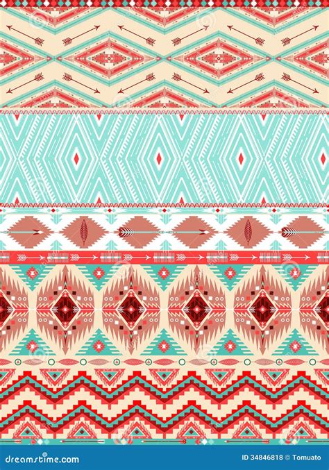 Aztec Geometric Seamless Pattern Stock Vector Illustration Of Ikat