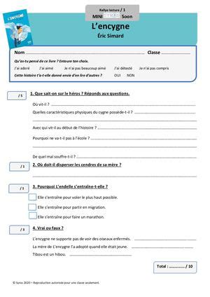 Calam O Fiches Rallye Lecture L Encygne Niveaux Et